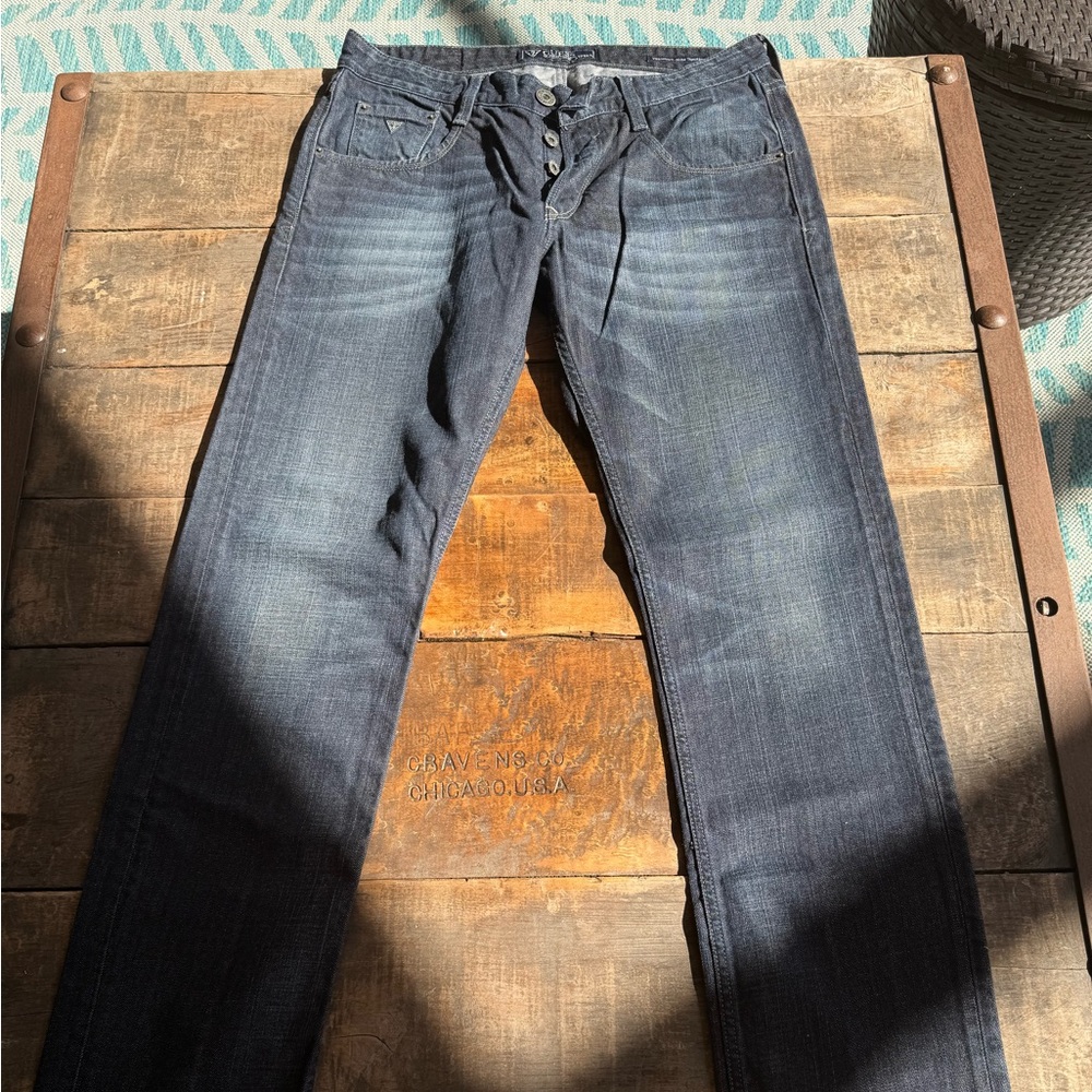 Guess Men's Dark Blue Slim Tapered Jeans